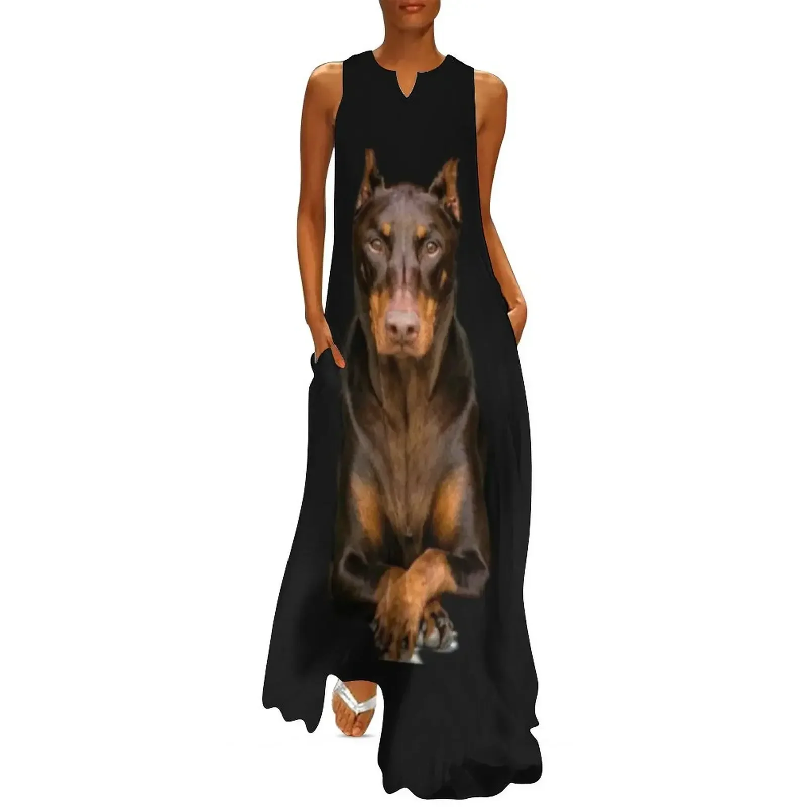 

dog Long Dress Women's summer skirt loose women's dress luxury woman party dress vintage