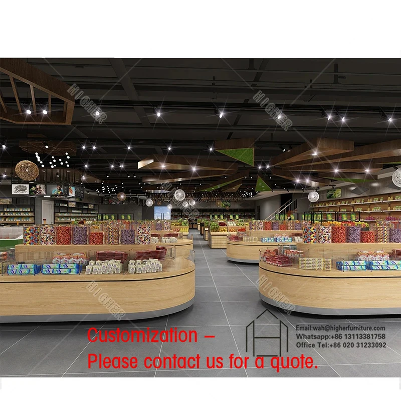 custom.Factory Direct Sale Supermarket Vegetable Shelves Fruit Display Racks Wooden Snack Storage Rack