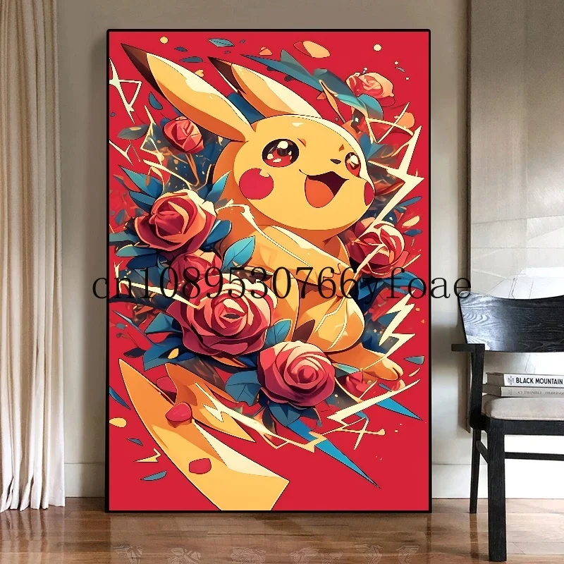 Poster HD Anime Jepang Klasik Pokemon Pikachu Dekorasi Dinding Seni Lukisan Kanvas Modern Gambar Dekorasi Ruangan Hadiah Anak-anak Cuadros