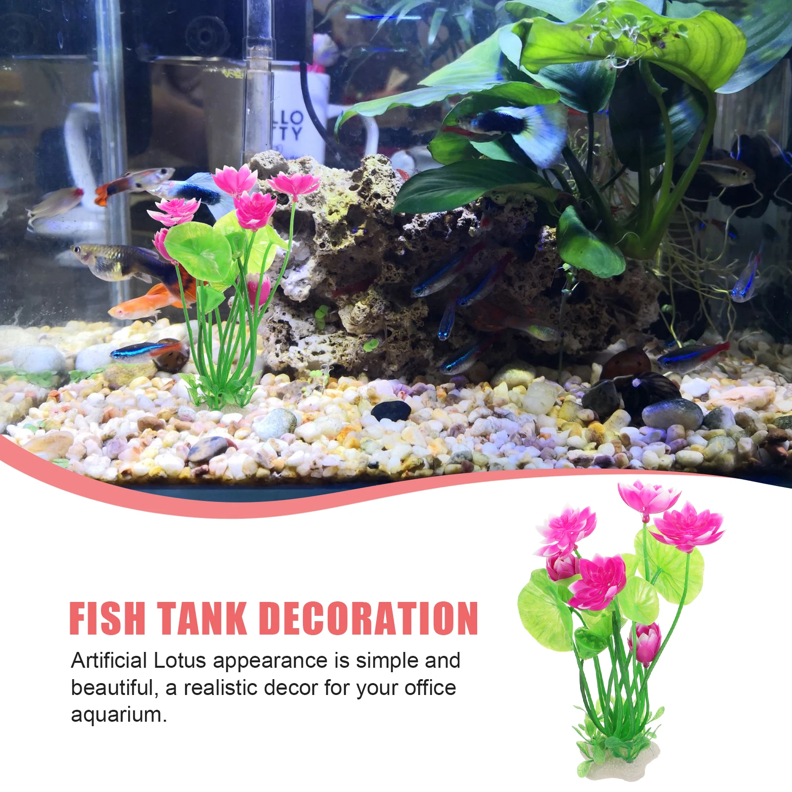 

Lotus Water Grass Ornaments Green Aquarium Plant Decor Decoration Plastic Plants Fake Plants For Fish Tank Aquarium Lotus Decor