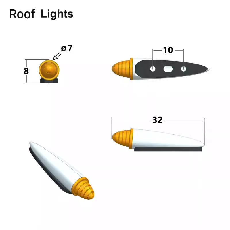 HL-19P3 البلاستيك سقف ضوء مصباح تحديد لعبة نموذج ل 1/14 تاميا RC سكانيا 770s بنز رجل فولفو لتقوم بها بنفسك مقطورة نماذج من الشاحنات أجزاء