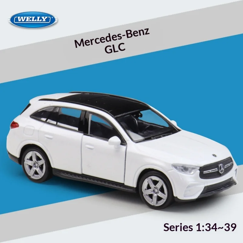 

WELLY 1:36 Mercedes-Benz GLC Pull-Back Alloy Die-cast Model, Officially Licensed Compact SUV Replica for Collectors & Display
