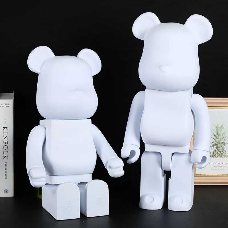 50cm Plastic Bear Statue DIY Paint  Cartoon Savings Tank Living Room Home Decoration Cafe Mall Large Bear Floor Sculpture 700%