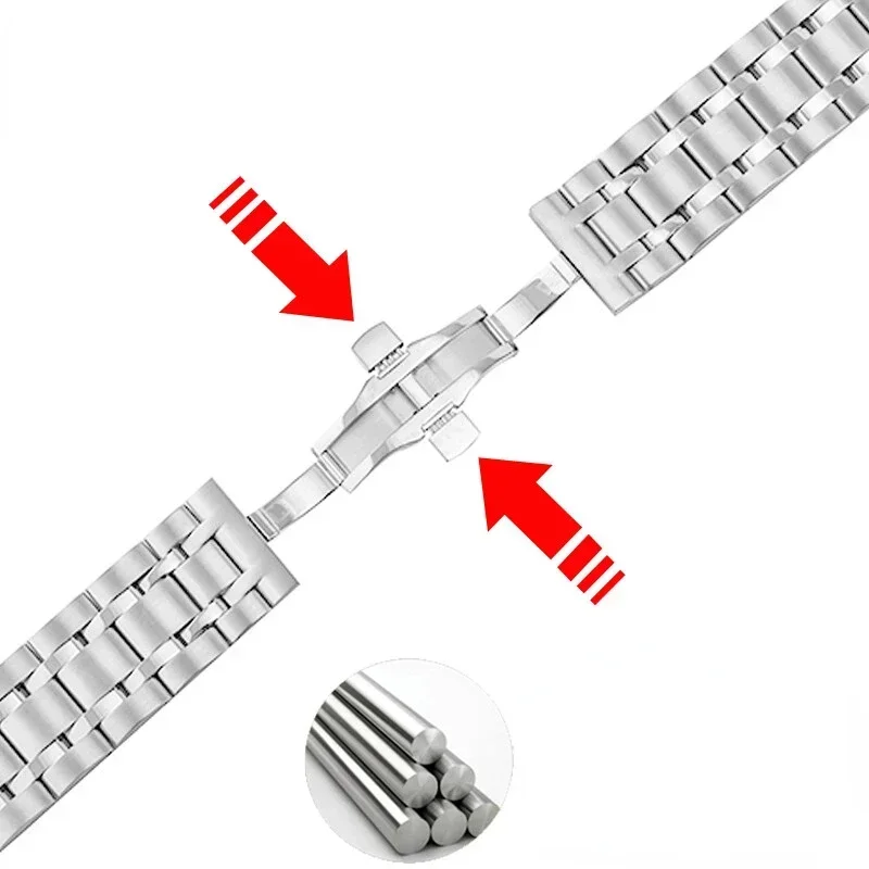 Watch Strap for 1853 Couturier T035 T035627 T035407a T035617a Mechanical Watch Bracelet Men Accessories Stainless Steel