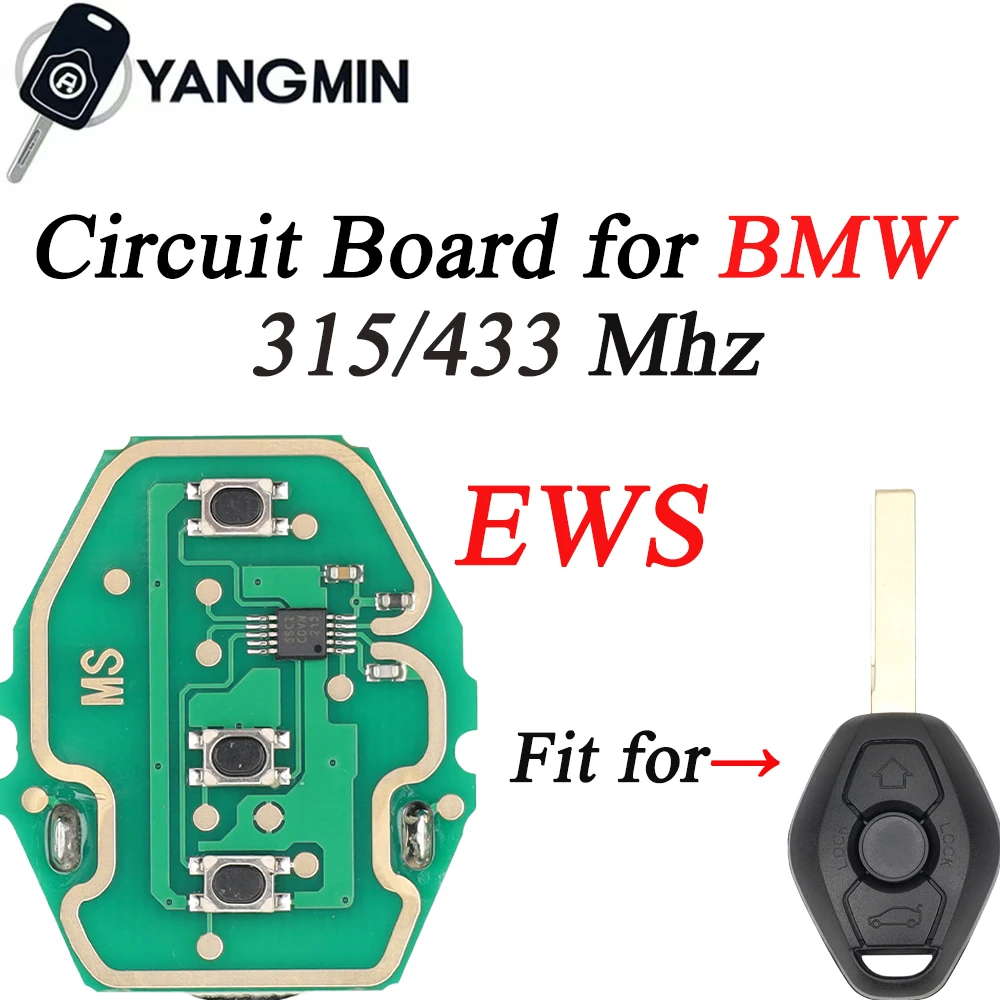 

YANGMIN Smart key EWS Remote Control Circuit Board 3 Button 315 MHZ/ 433 for BMW E46 high quality