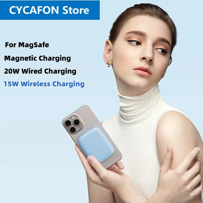 

2024 New Magnetic Power Bank Portable External Battery Type-C Mini Macsafe Powerbank Fast Wireless Charger for Any Phone