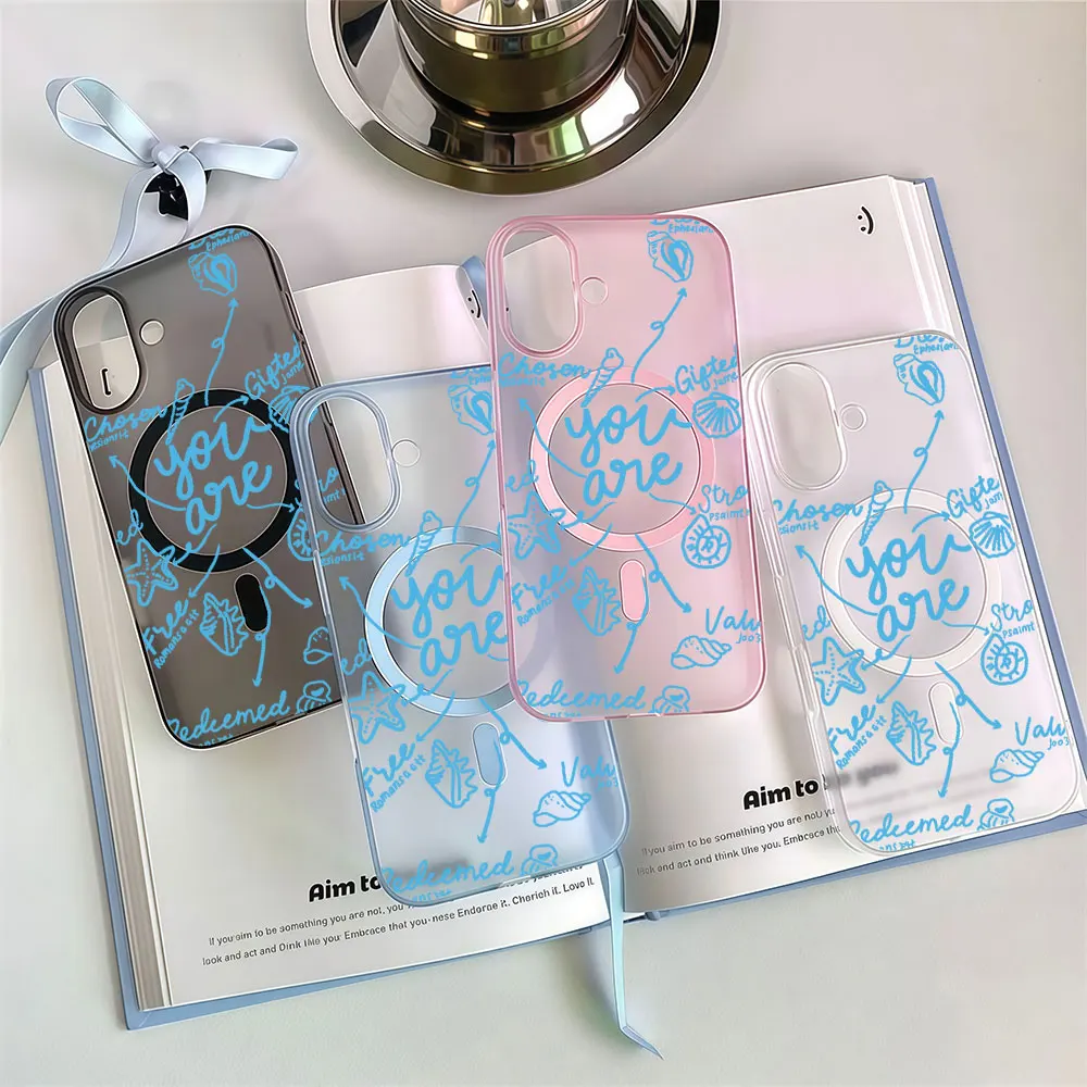 Beach Shell Hard Phone Case For Samsung Galaxy A55 A57 S26 S24 S25 Ultra S23 FE Plus A55 A37 A36 A06 Magnetic Translucent Cover
