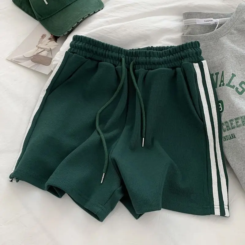 4-colors Shorts Women Summer Patchwork Drawstring High Waist Unisex Breathable Design Harajuku All-match Classic Шорты Женский - Image 3
