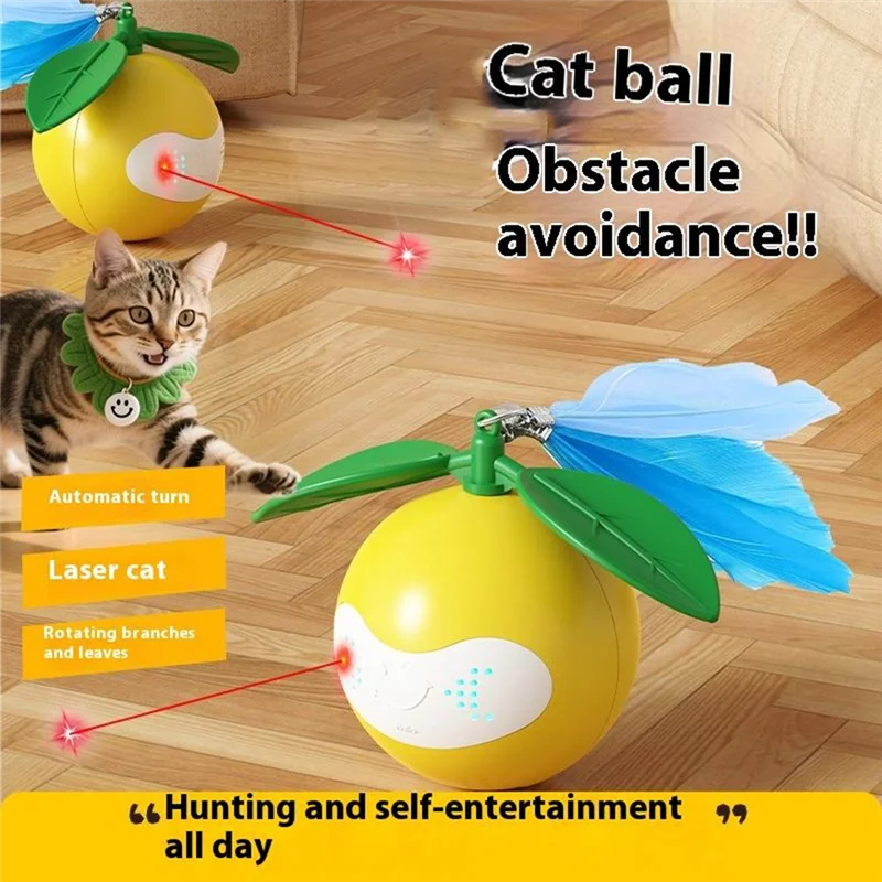 ABDJ-USB 충전식 LED 레이저 볼 고양이 장난감, 자동 장애물 회피, 모션 센서, 원터치 시작, 자가 놀이 디자인