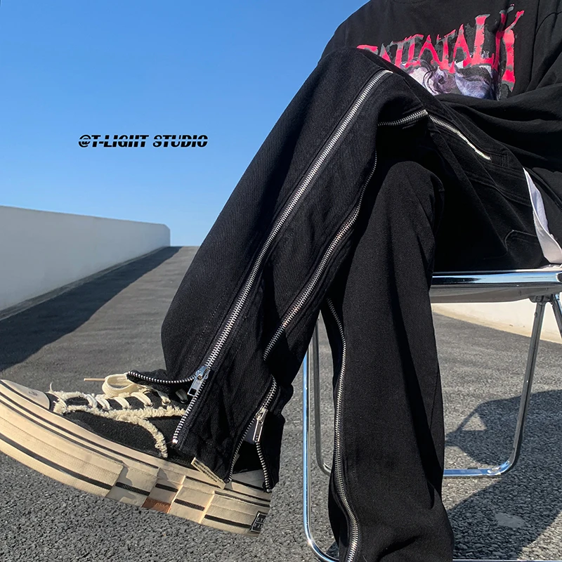 

Мужские джинсы Bla Slim Fit на молнии, весенне-осенние, тонкие, повседневные, в американском ретро-стиле, уличные, длинные, молодежные, модные