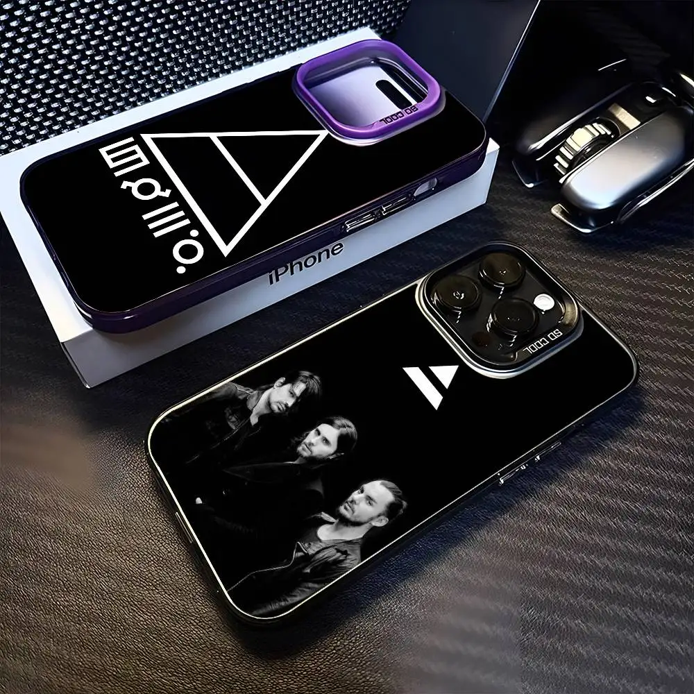 

30 Second To Mars 30STM Phone Case For iPhone17,16,15,14,13,12,11 Plus,Pro Max Purple Matte Shockproof Cover