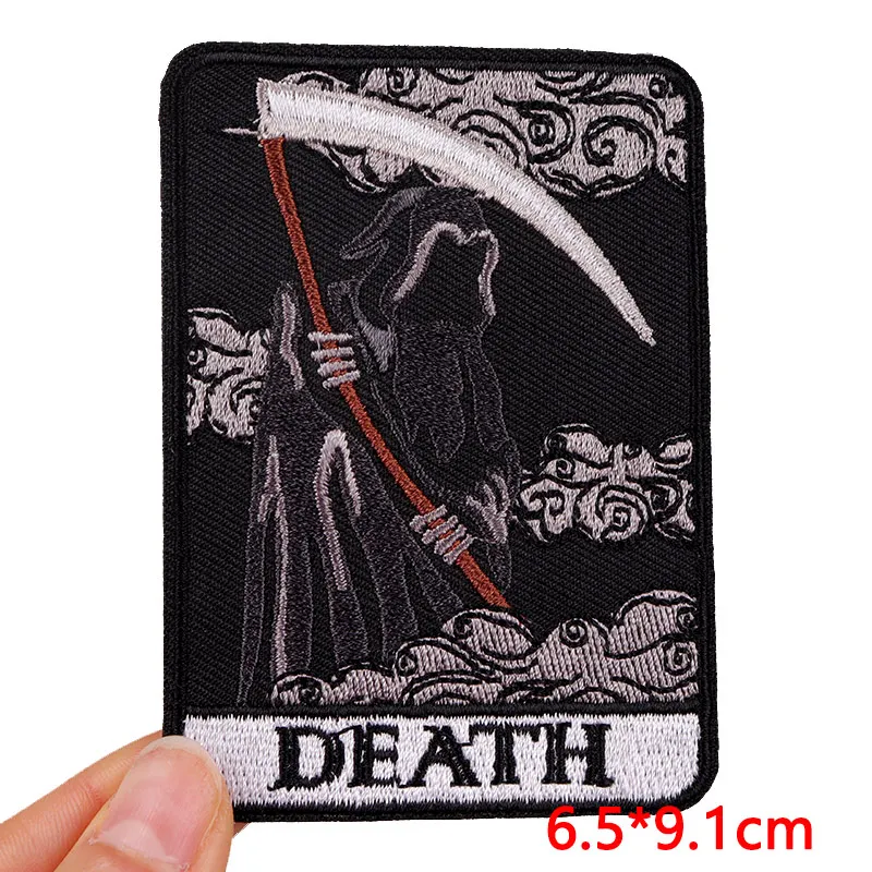 Jacket/Backpack Embroidery Patch DIY Tarot Embroidered Patches On Clothes Badges Punk Animal Patch Iron On Patches For Clothing