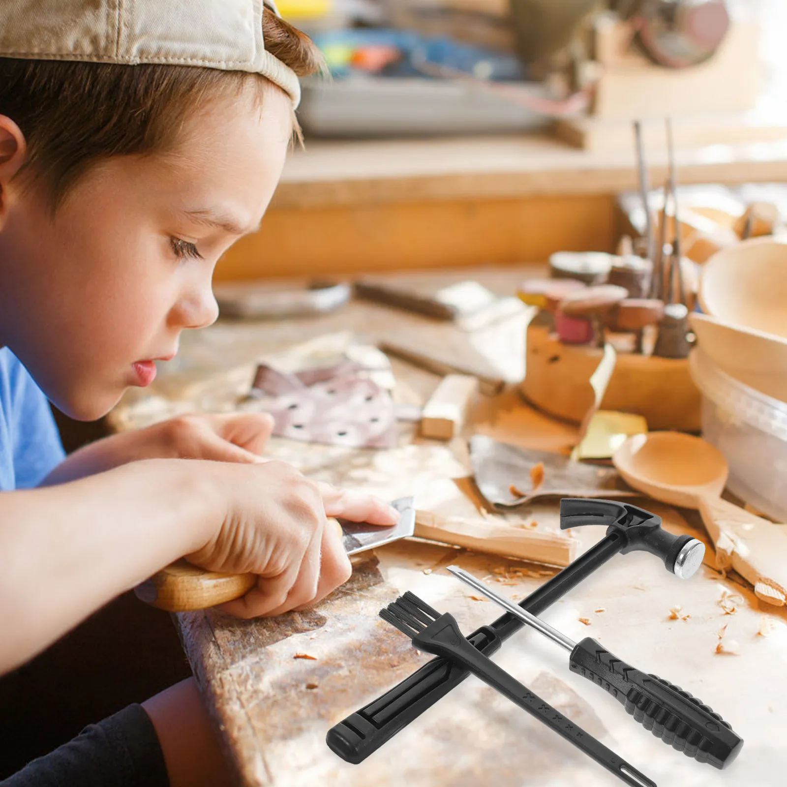 

2Sets Kids Educational Excavation Kit Archaeological Digging Tools Gemstone Brush Chisel Hammer Toddler Tool Kit