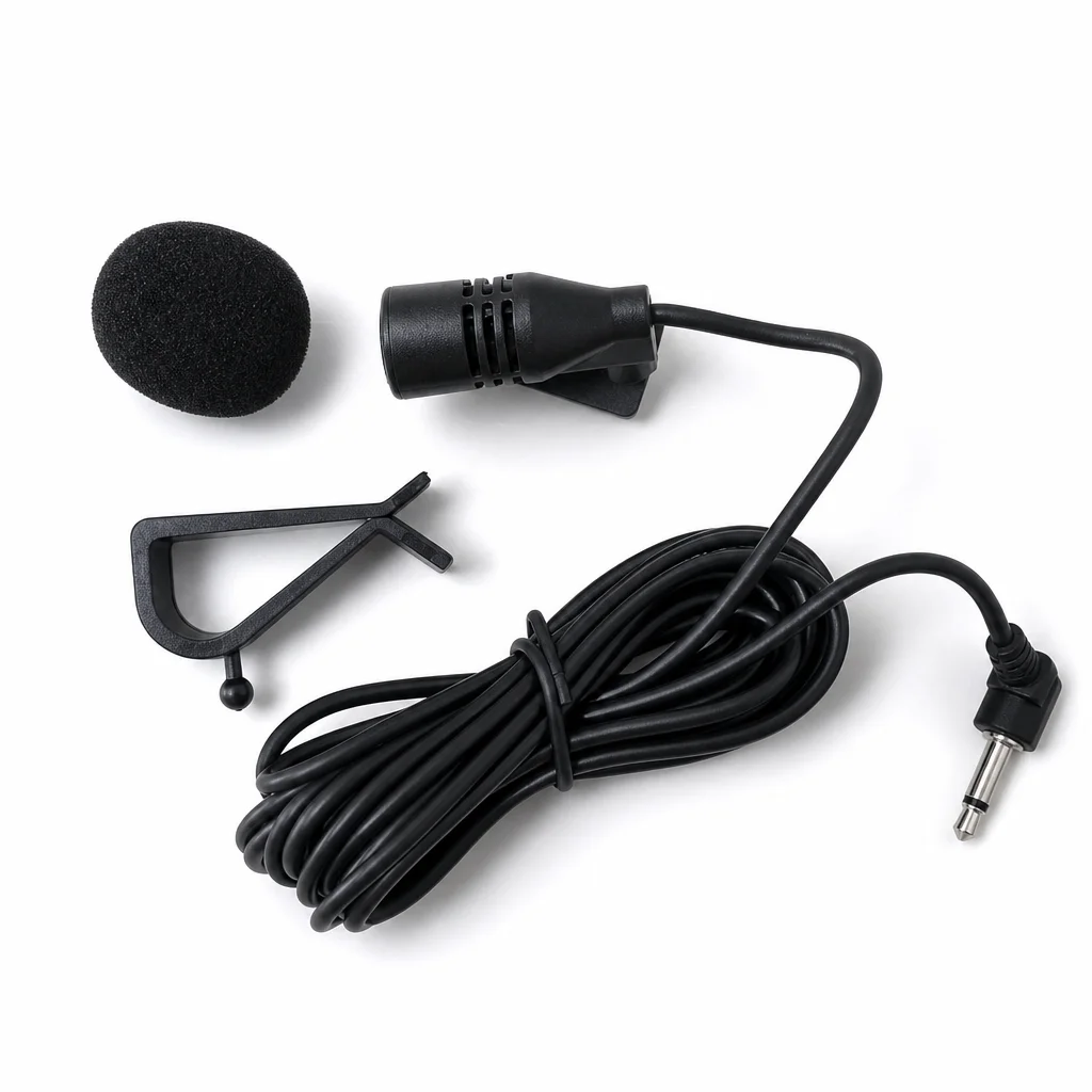 Micrófono de audio para coche, micrófono con conector de 3,5mm, micrófono estéreo con cable, micrófono externo para radio DVD de coche, 3m de largo, profesional