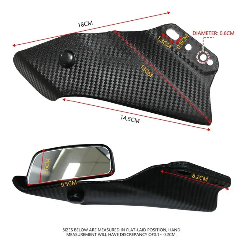 A23Z Universal Motorcycle Adjustable Flank Spoiler Fairing with Mirrors for CBR650R YZF R1 YZF R6 T-MAX530