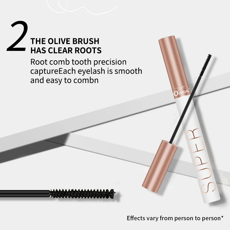 O'cheal-Mascara noir pour les cils, brosse à cils, injoptics 3D, recourbement, allongement des yeux, maquillage de beauté, extension cosmétique