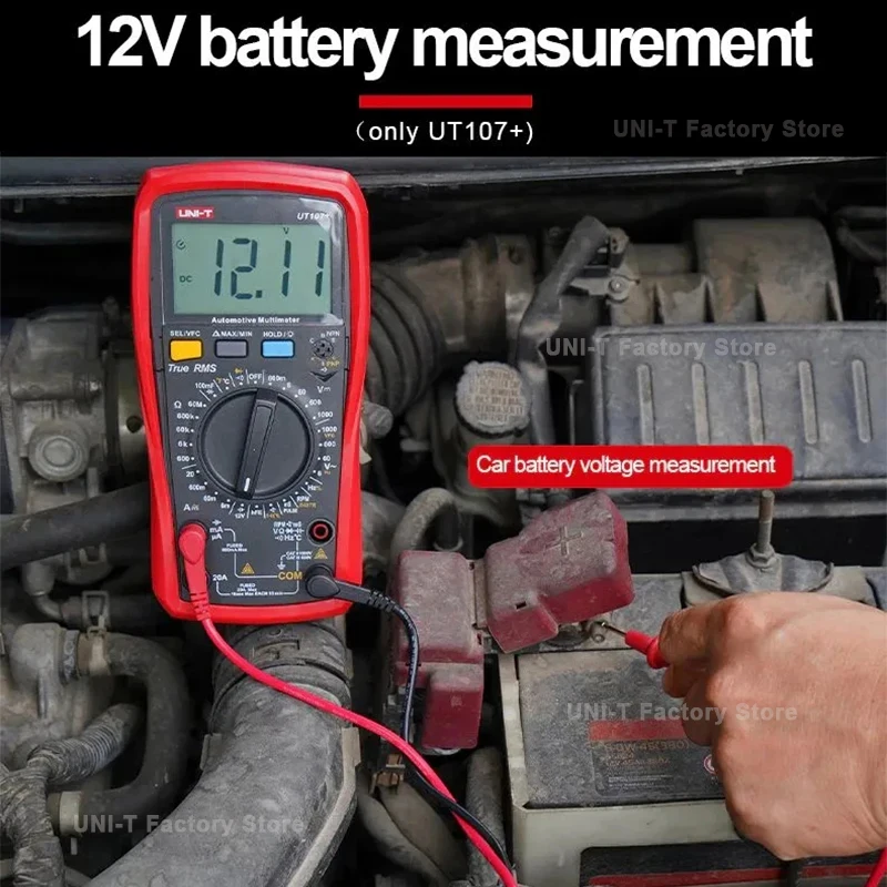UNI-T UT105 + UT107 Plus مقياس متعدد للسيارات مع مقياس سرعة الدوران سرعة المحرك RPM VFC تستر المهنية الرقمية سيارة متعددة متر