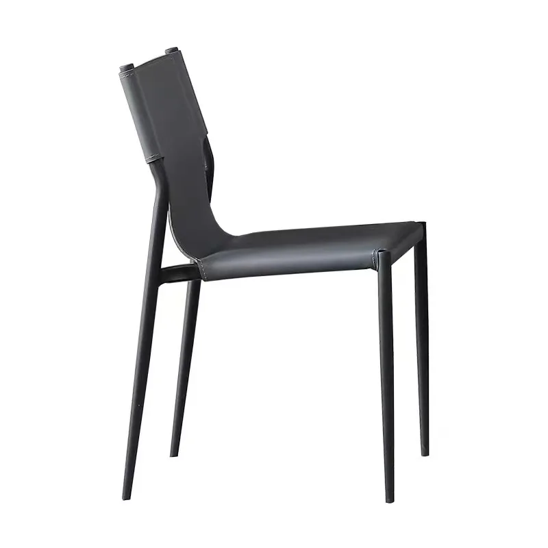 Instagram Famous Light Luxury Saddle Leather Chair Modern Backrest Dining Makeup Vanity Chair for Home Bedroom Hotel Restaurant
