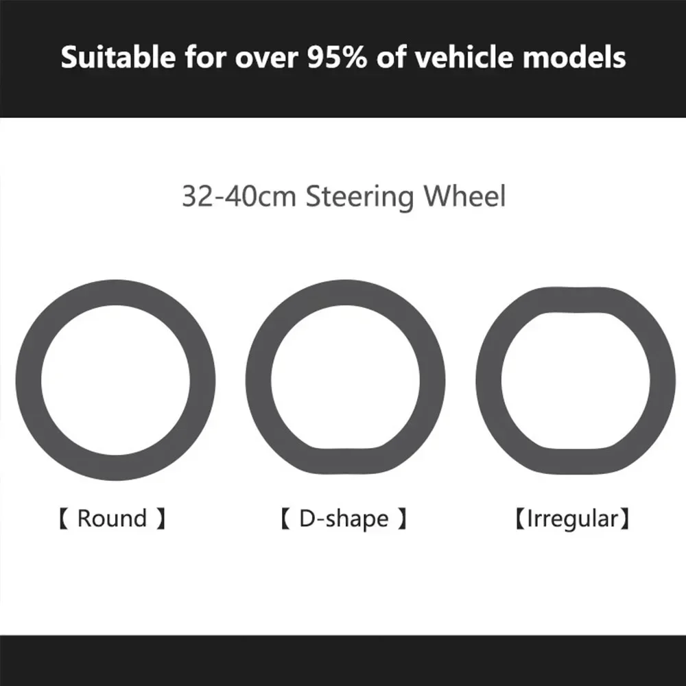Anti-Slip Silicone Steering Wheel Cover - Universal Fit, Soft & Odorless Fits 14''/15''/16'' Wheels, Durable & All-Season image 4