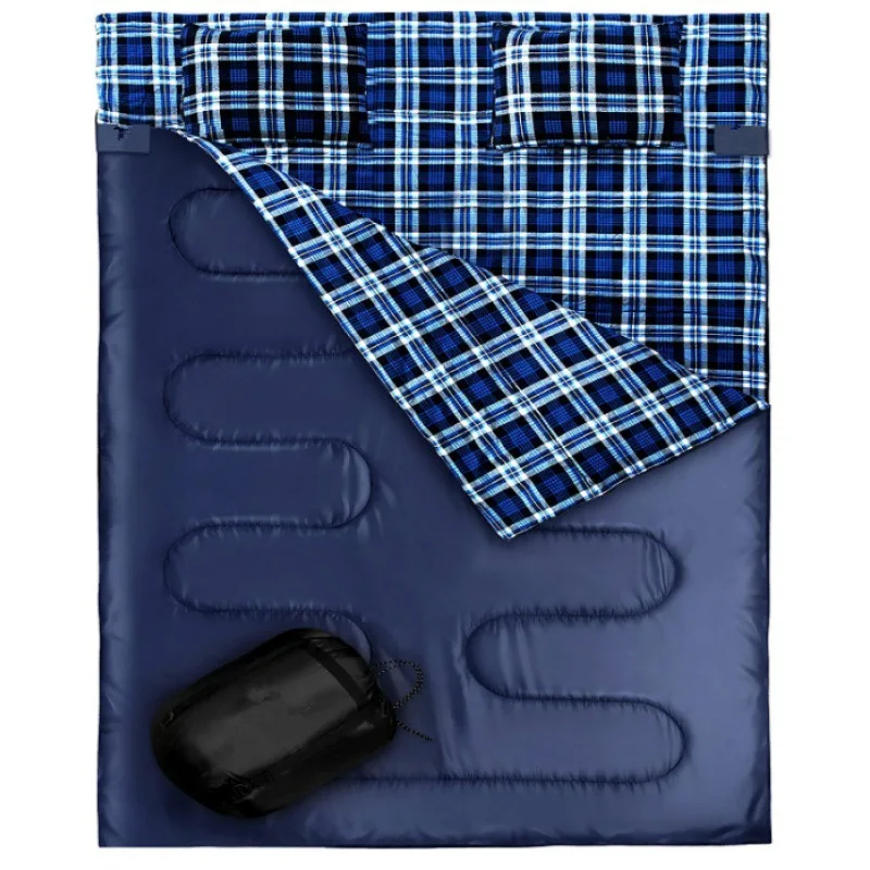 Double sleeping bag outdoor camping camping flannel thickened sleeping outdoor leisure