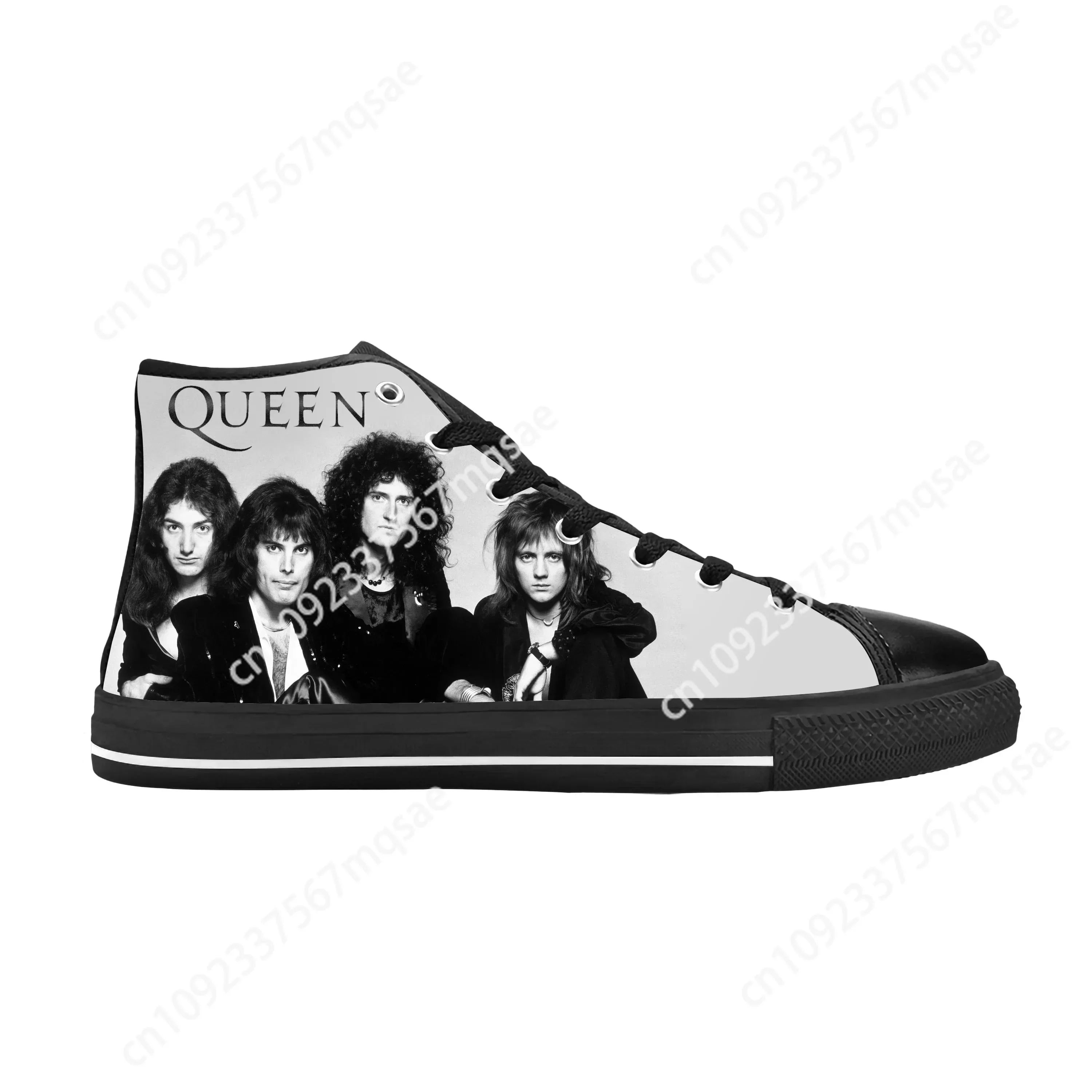 

Freddie Mercury Rock Band Music Singer Queen Cool Casual Cloth Shoes High Top Comfortable Breathable Custom Men Women Sneakers