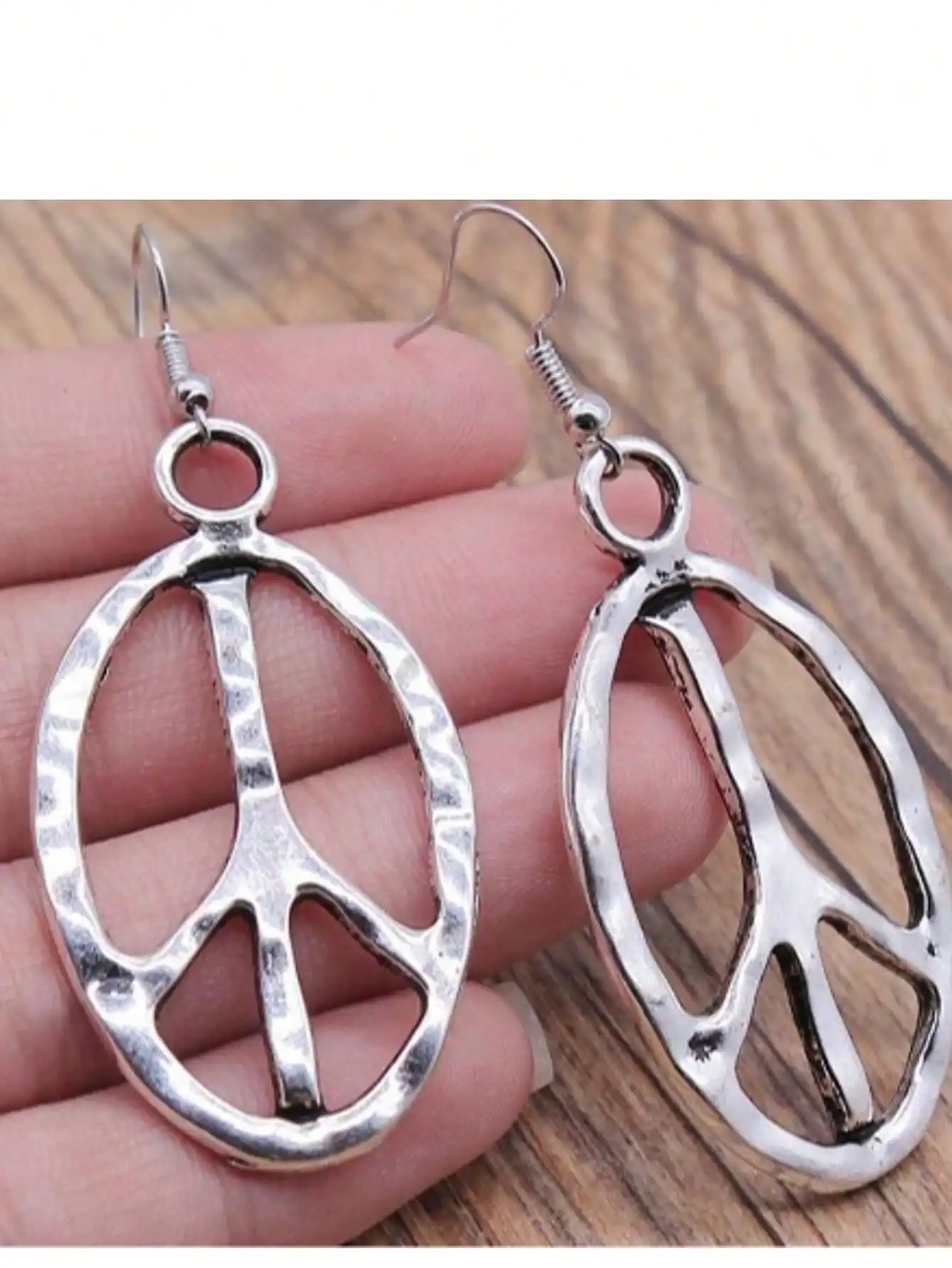 

Серьги-подвески в стиле ретро с изображением знака мира, минималистичный овальный дизайн, серебристые модные украшения для женщин, повседневная носка и подарок