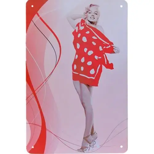 Vintage Marilyn Monroe Pinup Girl Metal Sign 50s Retro Hollywood Tin Sign 12x8