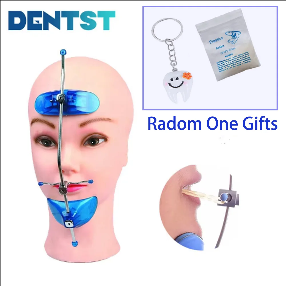 Dental Orthodontic Adjustable High Pull Headgear Dental Face Mask Single Pole +Elastics Band O-ring +Children's Toy Gift