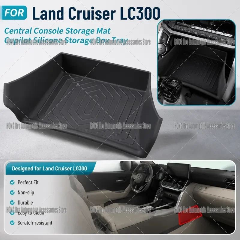 For Toyota Land Cruiser LC300 2022 2023 2024 2025 Silicone Center Console Storage Mat Tray Copilot Box Interior Accessories