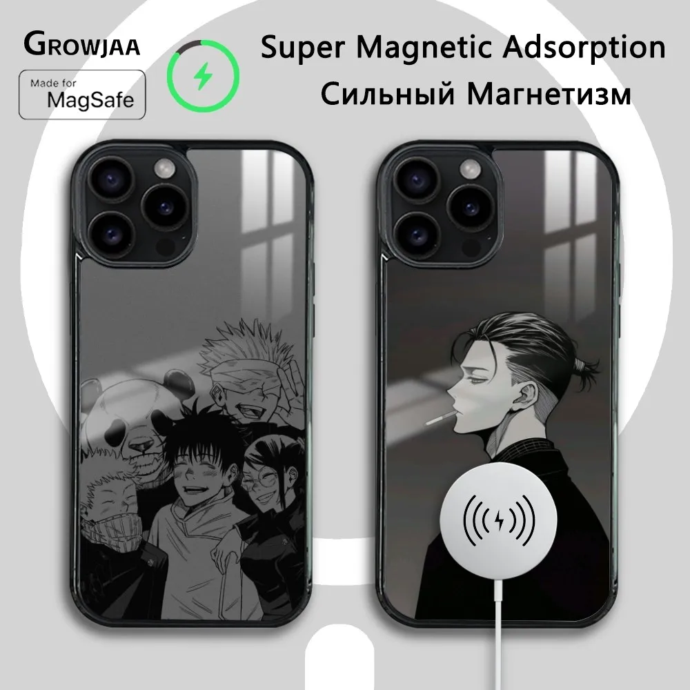 

J-Jujutsu K-Kaisen Anime Phone Case For iPhone 16 15 14 13 12 11 Pro Max Plus Mini Magsafe Mirror Wireless Magnetic Cover