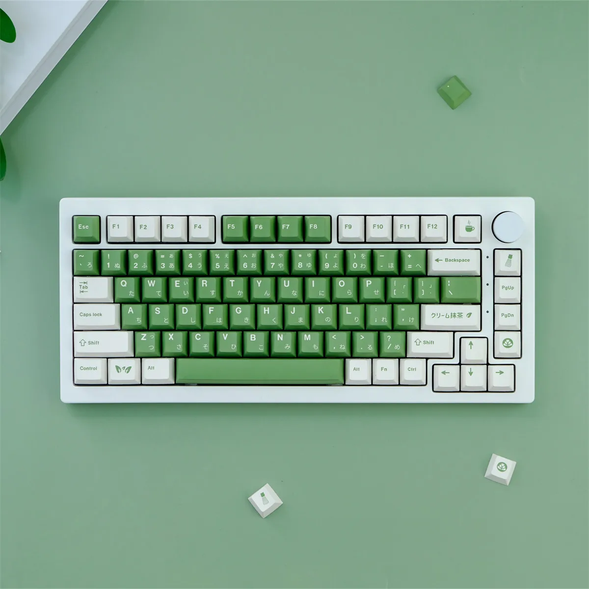 

Matcha cake, keycap PBT original height, heat sublimation, suitable for mechanical keyboard, customized