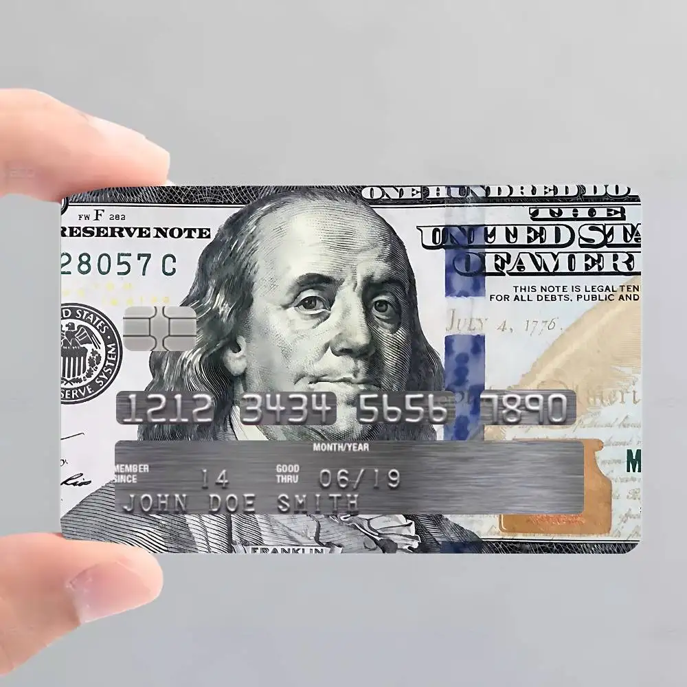 Creative USA Dollar Card Stickers Cartoon Decorative Small Waterproof Chip 4PCS Card Sticker New Anti-Scratch - view 3