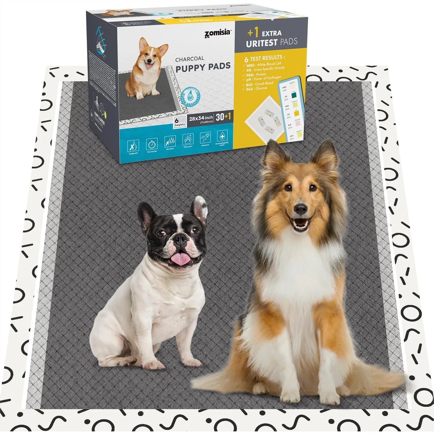 Extra Large Charcoal Puppy Pee Pads for Dog Training