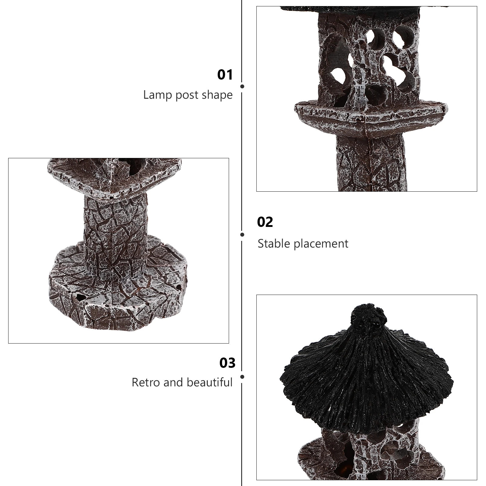 

1Pcs Aquarium Decoration Lamp Post Fish Tank Landscape Ornament Home Office Decor Resin Craft Small Size Aquarium Decoration