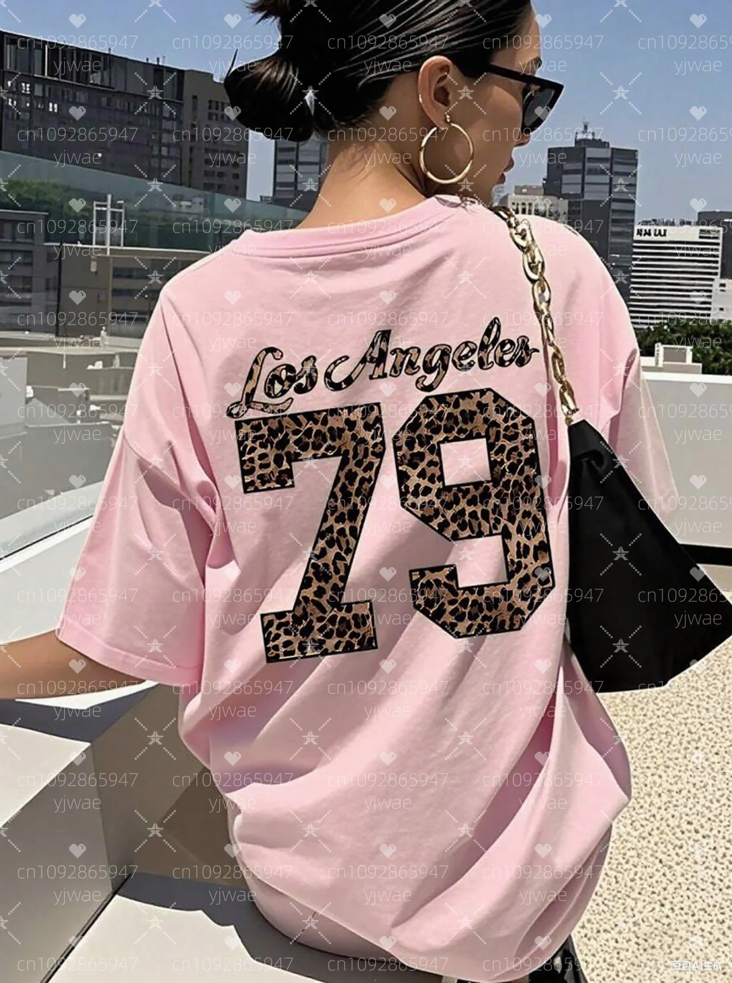 

2025 Women Leopard print 79 O-Neck Short Sleeve T-Shirt Summer Tee Baseball Jerseys Stripe plus size women Sport T-Shirt