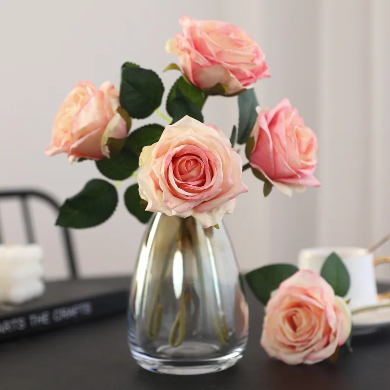 Faux Flowers Realistic Design Fake Flowers Silk Roses High Quality Artificial Roses For Table Centerpiece Wedding Decor