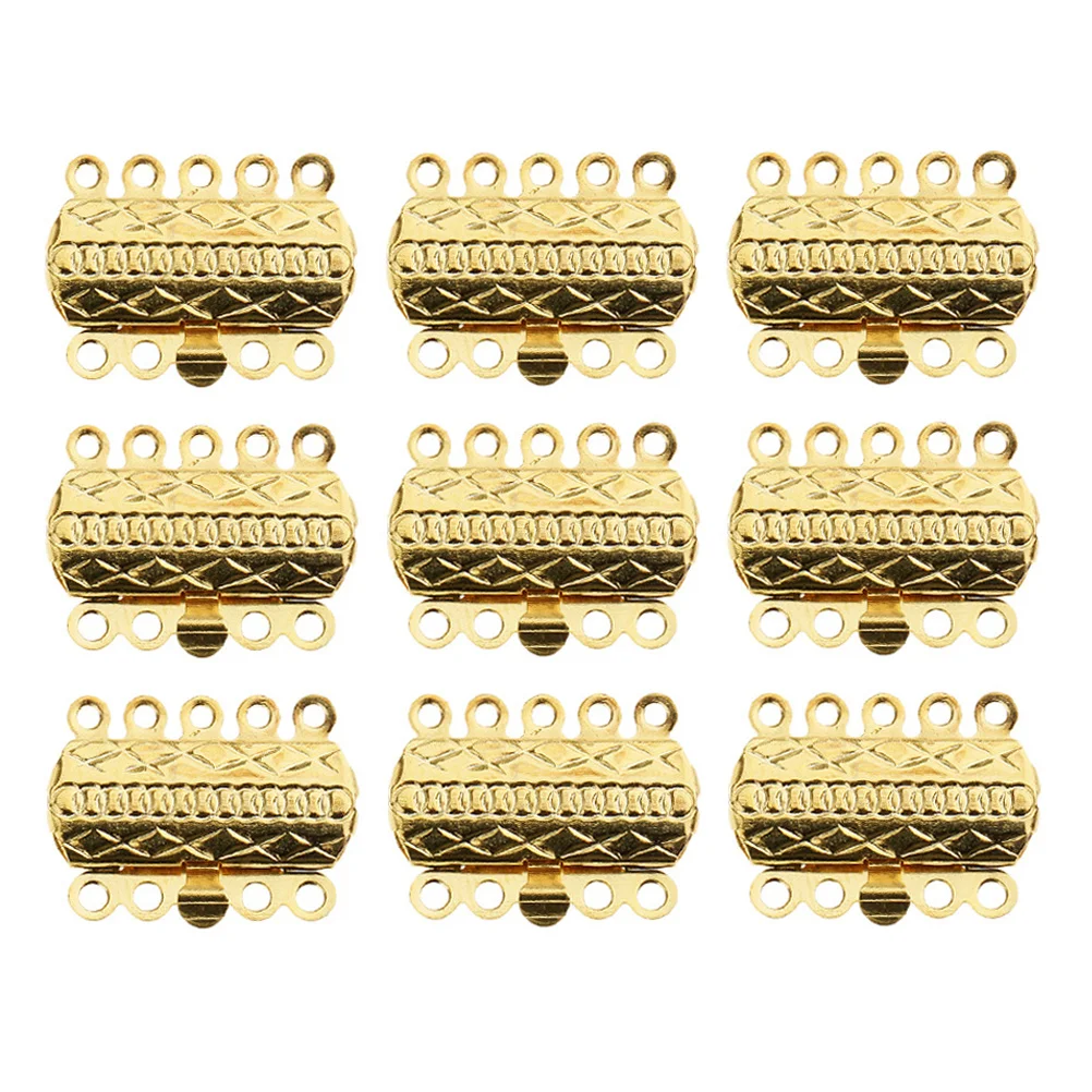 

20pcs Hand Chain Clasp Necklace Clasp 5 Rows Smooth Durable Lightweight Jewelry Making Accessories For Bracelet Anklet