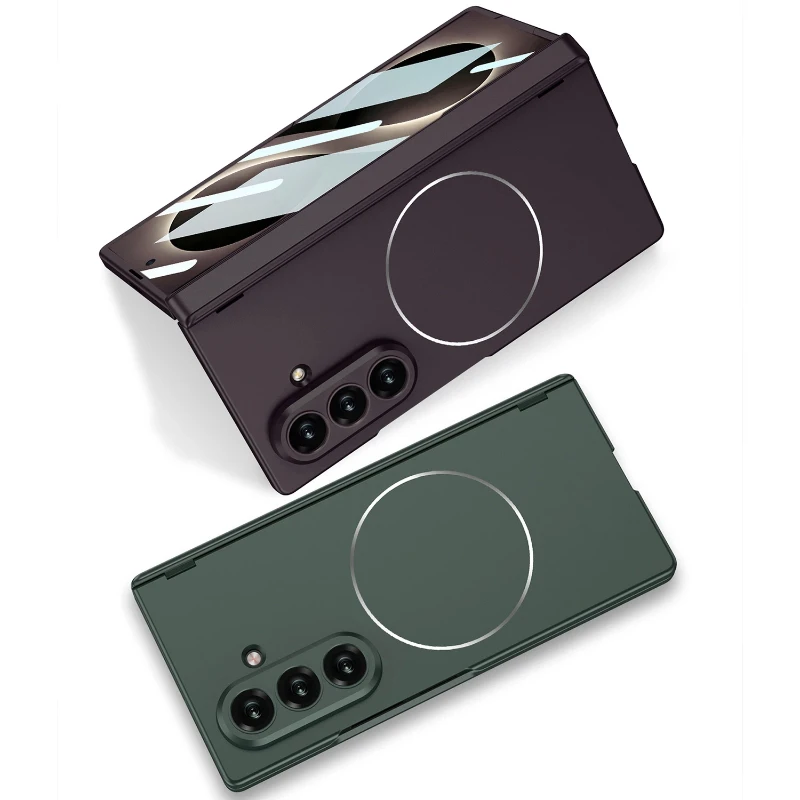 All-in-One Fold Phone Cover For Fold Smartphone, Shockproof Built-in Magnetic Ring Compatible with Wireless Charger