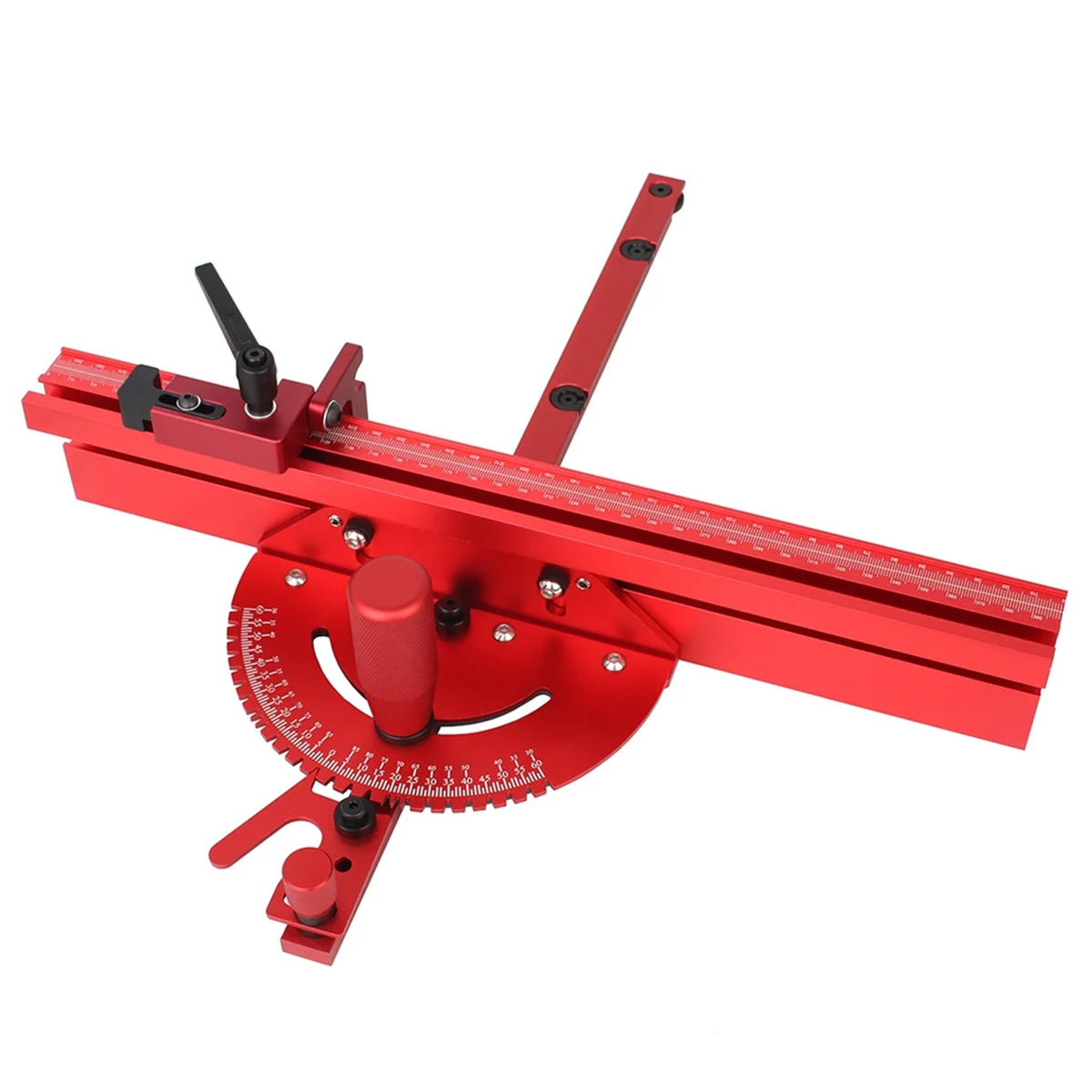 AA91 1 Set Miter Gauge and Fence with Track Stop Sawing Assembly Angle Ruler for Table Saw Router Woodworking Bench Tools DIY