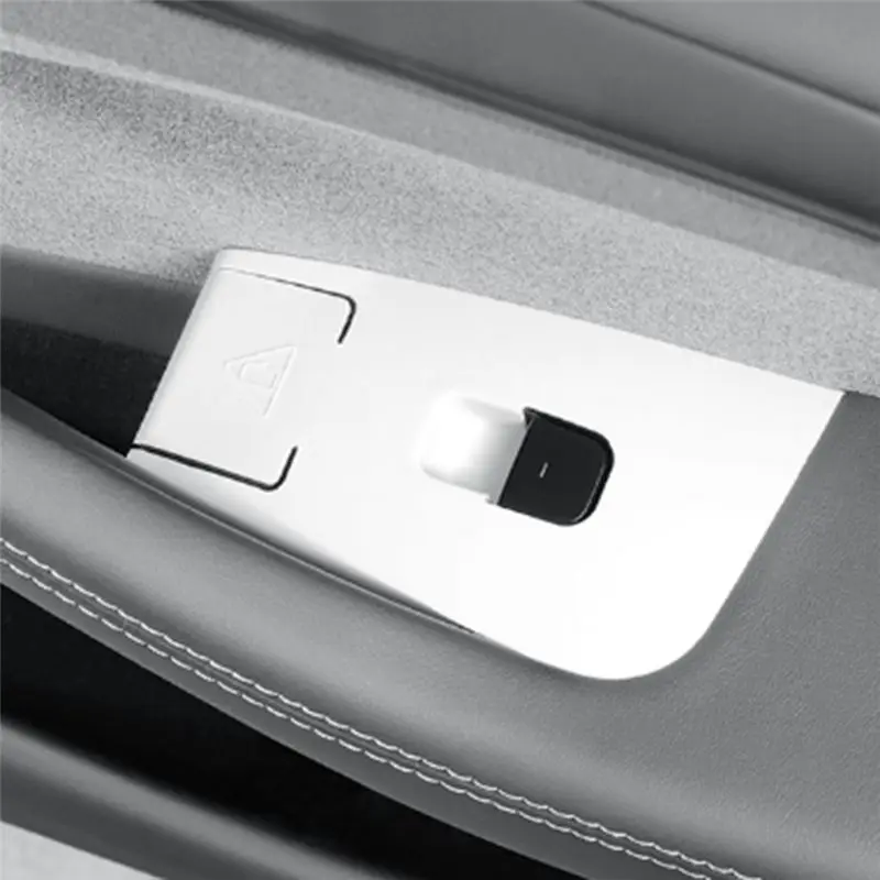 A22E-Car Window Glass Lift Switch Panel Cover Window Control Button Silicone Frame For Tesla Model Y Juniper 2025 LHD