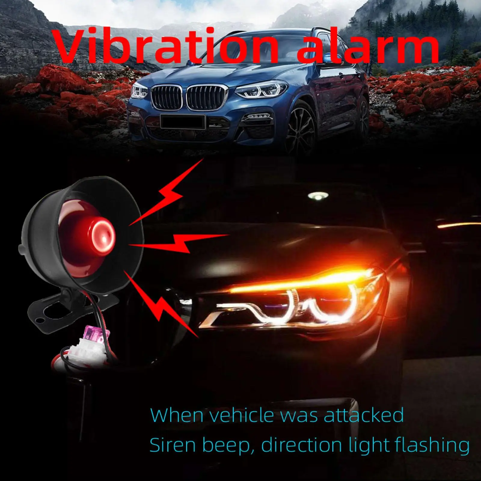 Vehicle Car Alarm Security System with Remote Start Keyless Entry Universal Fit Shock Sensor Auto Lock Unlock for Cars