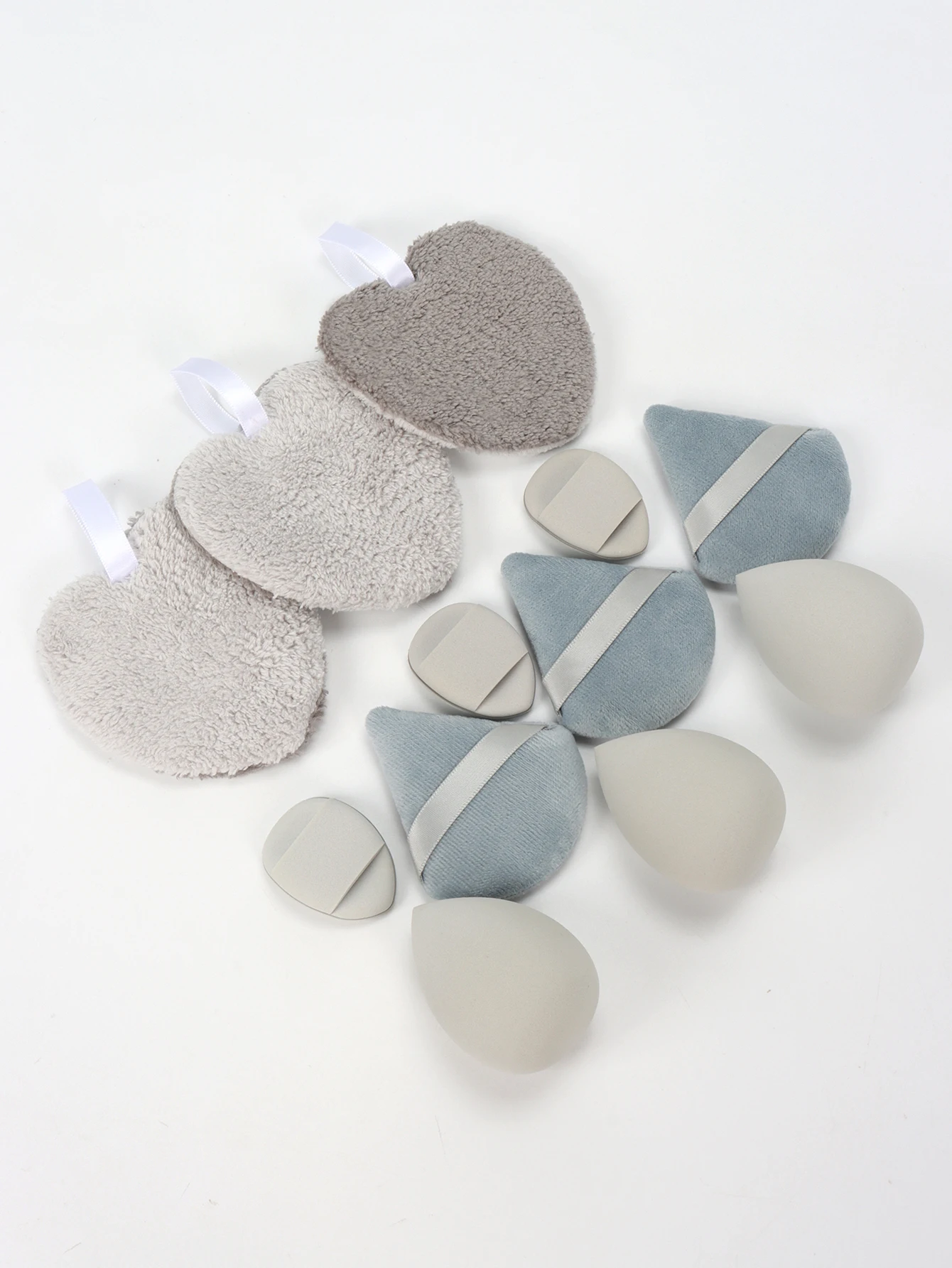 ชุดฟองน้ำทำความสะอาดผิวหน้าและล้างเครื่องสำอาง 12 ชิ้น ใช้ซ้ำได้ ฟองน้ำล้างเครื่องสำอางแบบสองด้าน ชุดเครื่องมือแต่งหน้า