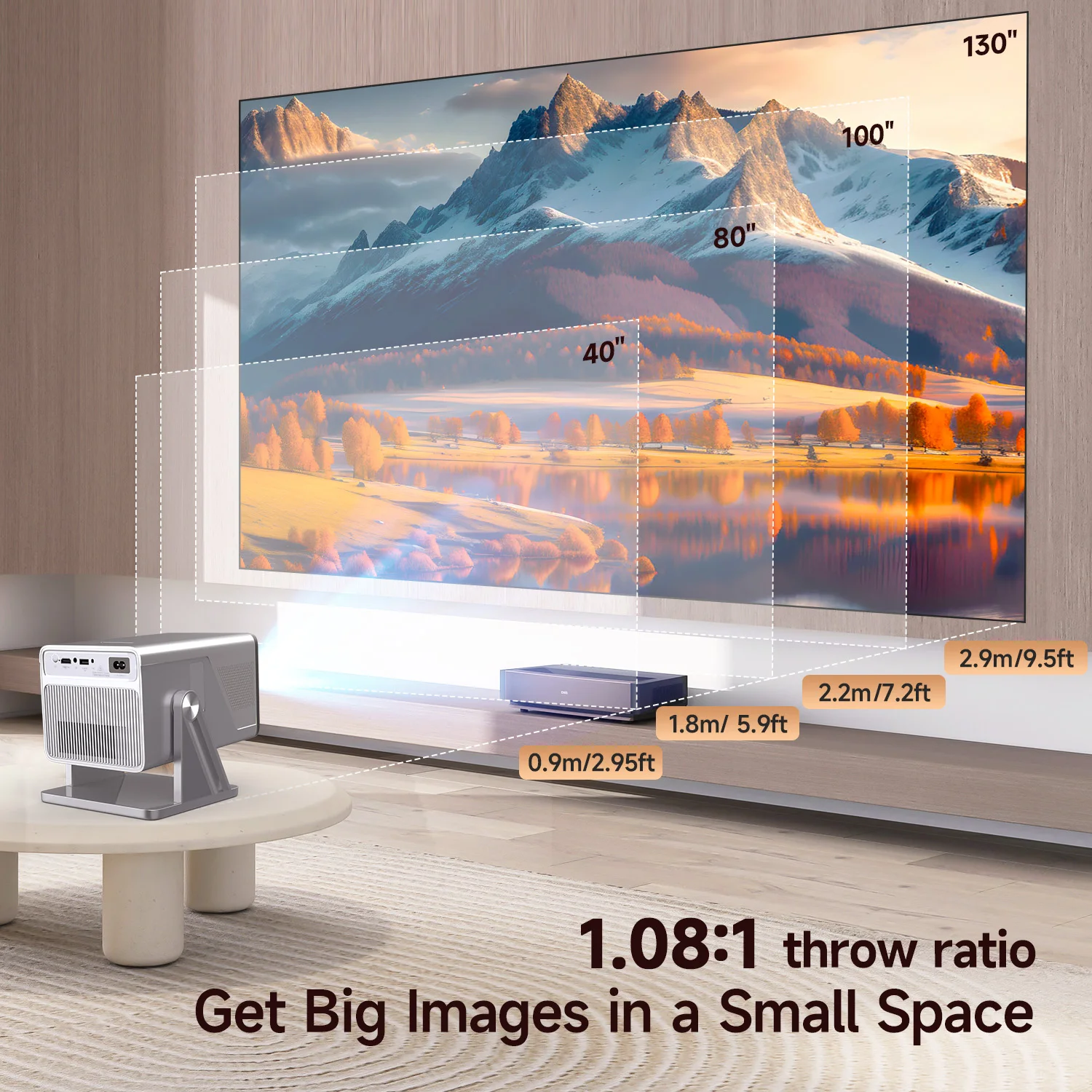Magcubic 8K-Unterstützung X7 AI Smart Projektor mit Android 14 OS, UHD 1080P 1000 ANSI Autofokus Keystone, Heim- und Outdoor-Beamer – Detail 6