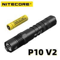 NITECORE P10 V2 flashlight XP-L2 V6 LED Beam Throw 201m Ultra Compact Tactical Torch 1100 Lumens Military Lamp self defense