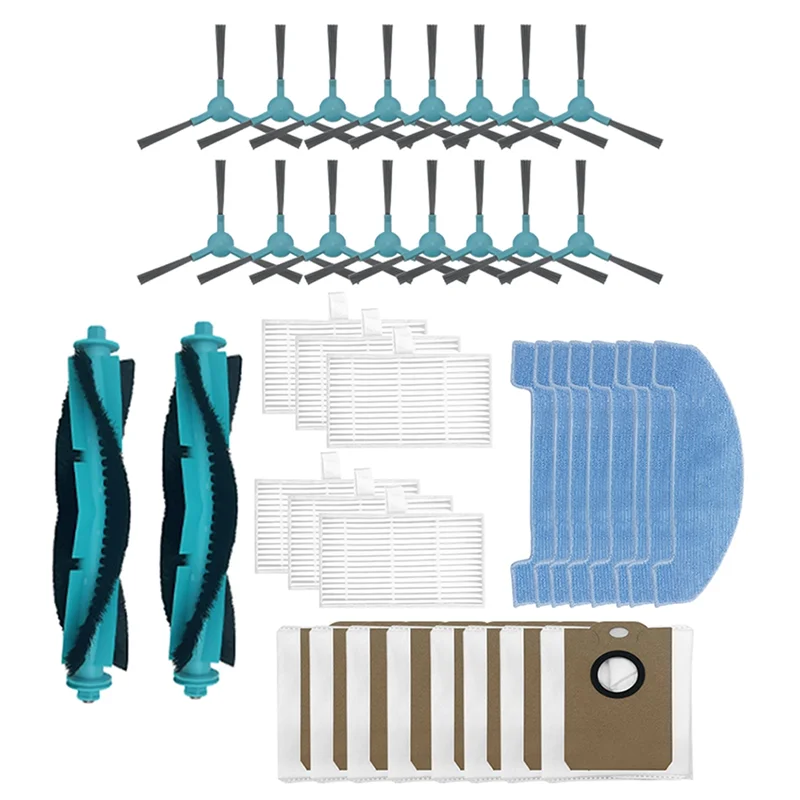 

A94E-For Midea S5+ / Conga 2299 Ultra Home X-Treme Genesis Main Side Brush Hepa Filter Mop Cloth Dust Bag Parts