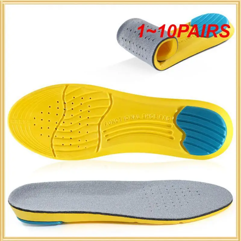 1~10PAIRS 1 Pair Sweat-absorbing Insoles Breathable And Comfortable Shoe Silica Gel Thick Insole Cushioning And Decompression