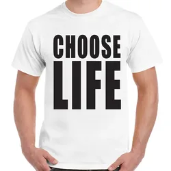 2024 Choose Life TShirt Mens Funny Wham George Michael Fancy Summer Short Sleeve Hipster Alphabet Fashion 100% cotton Streetwear