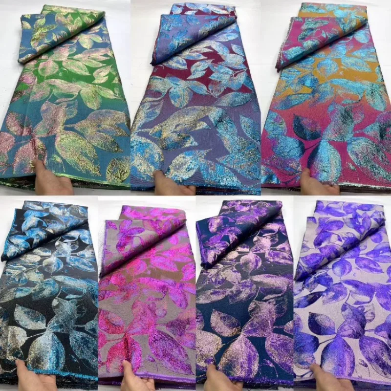 

Gradient Color Leaf Pattern Jacquard Fabric for Dress Coat Formal Design Fashion Clothing Cloth Diy By The Meter Sewing Material