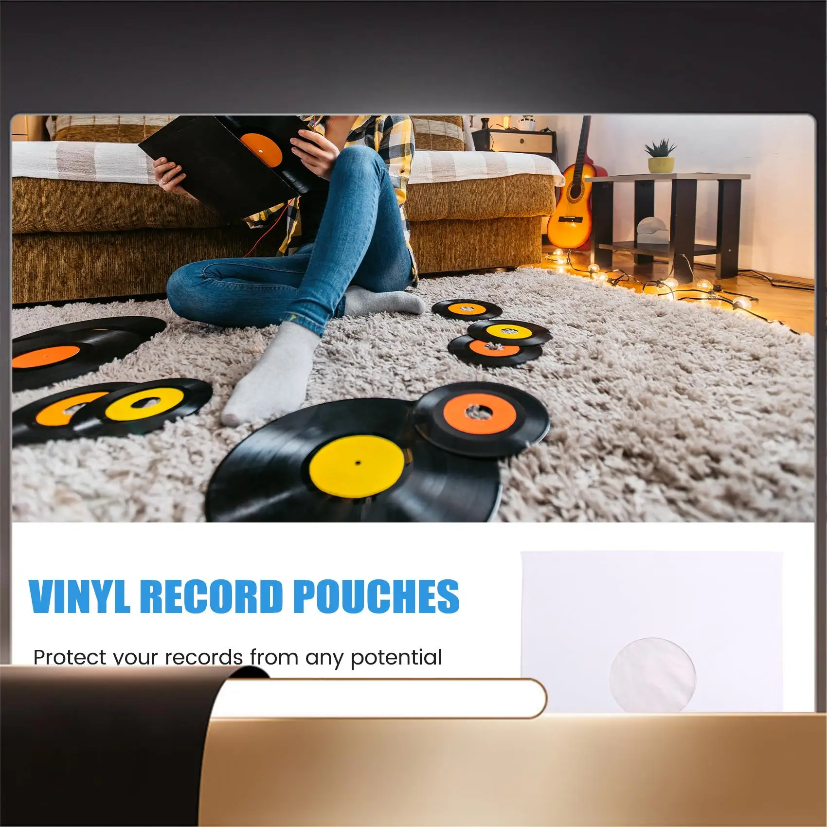 

20Pcs 12Inch Vinyl Record Cover Paper Anti-Static Dust-Proof CD Player Protective Case With Inner Bag-X64A