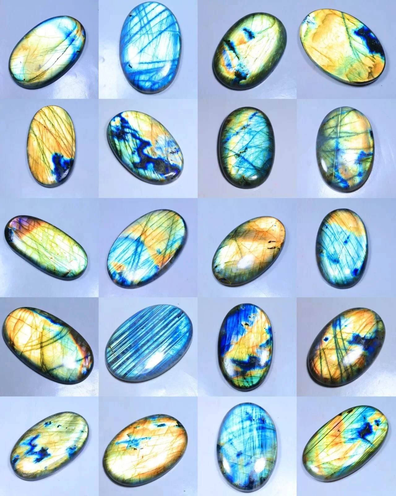 Natural Labradorite Multi Fire Oval Cabochon Loose Gemstone Healing